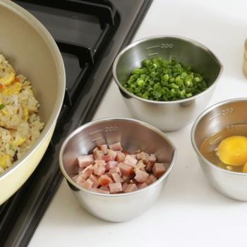 3只套裝日本進口304不銹鋼料理小碗 廚房烘焙小碗刻度打蛋碗