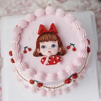 巧克力轉印紙圖卡通可愛蝴蝶結女孩生日節日蛋糕烘焙紙杯甜點裝飾