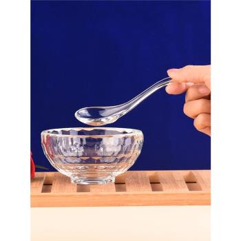水晶碗勺玻璃透明家用無鉛耐熱沙拉碗湯碗吃飯碗酒店餐廳餐具