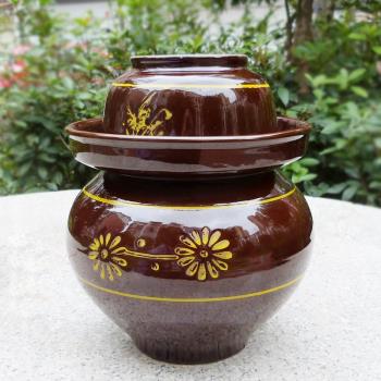 家用四川泡菜壇子老式醃鹹菜陶瓷罐傳統泡椒酸菜缸復古儲物密封罐