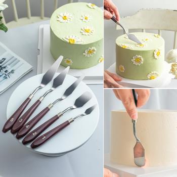 蛋糕奶油抹刀5件套不銹鋼小號鏟子抹平刮刀抹面神器裱花烘焙工具