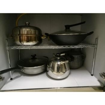 置物架一層微波爐架廚房不銹鋼鍋架烤箱架櫥櫃35高隔層衣櫃分層架
