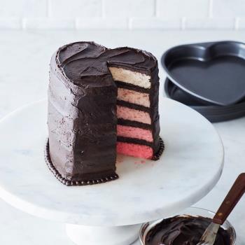 美國惠爾通Wilton6寸情人節心形多層蛋糕烤盤5只套裝彩虹裸蛋糕模