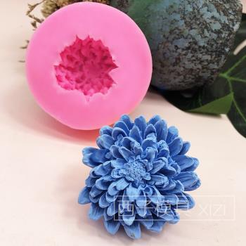 花朵系列硅膠模具多肉玫瑰花蓮花巧克力模菊花立體3D皂模石膏模