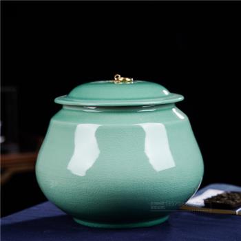 景德鎮陶瓷米缸米桶儲物罐15斤25斤50斤裝茶葉罐仿古家用帶蓋防蟲