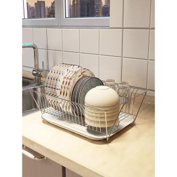 304不銹鋼碗碟瀝水架廚房置物架放碗盤收納架晾碗架多功能瀝水籃