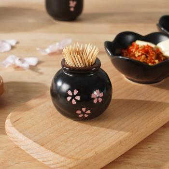 陶瓷牙簽盅餐廳創意干冰盅刺身擺盤小花瓶日式料理壽司裝飾小擺件