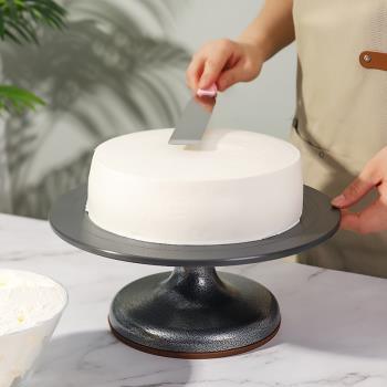 烘焙蛋糕轉盤裱花臺鋁合金硬膜轉臺商用奶油抹面旋轉臺烘焙工具