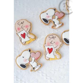 惠子老師史努比糖霜餅干模具查理卡通情人節愛心烘焙家用白色美式