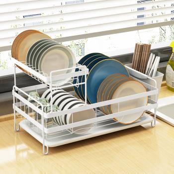 碗架瀝水廚房碗碟架瀝水架碗盤家用放碗架雙層收納置物架碗筷碗柜
