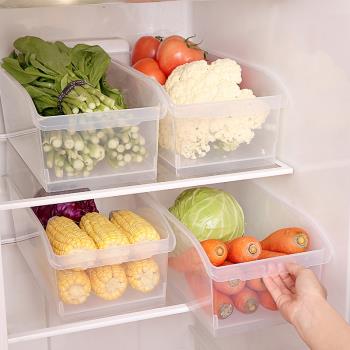 帶滑輪收納框蔬菜抽屜塑料收納籃廚房透明食物收納筐冰箱收納盒