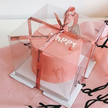 全透明6寸8寸10寸單層雙層加高生日蛋糕盒子翻糖氣球蛋糕盒二合一