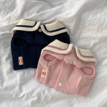 海軍領襯衫夏天薄款小狗狗衣服貓咪寵物泰迪比熊博美小型幼犬夏季