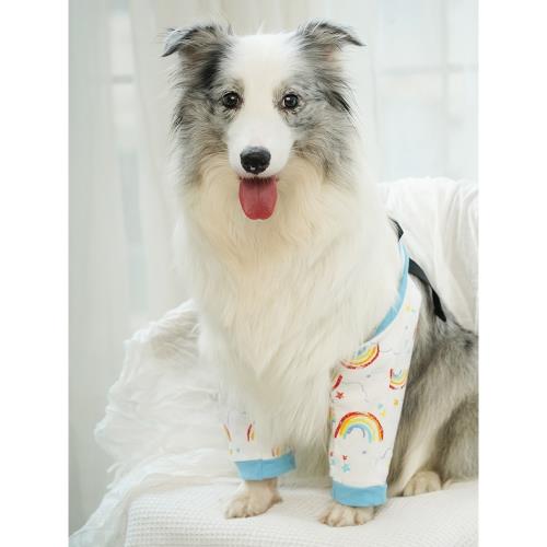 清倉狗狗護膝腳腿套大型犬袖套護肘外出戶外防臟防磨白色狗防口水