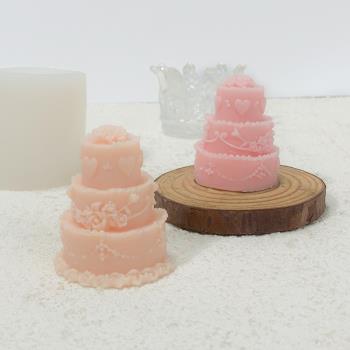 DIY三層奶油擴香石硅膠蛋糕模具