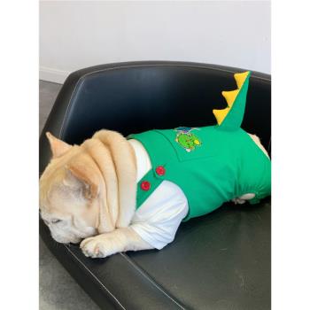 寵物狗狗背帶褲法國鬥牛犬恐龍衣服小型犬八巴哥柯基英鬥帶扣服飾