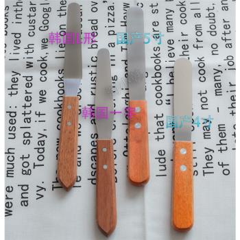 韓國烘培4寸 5寸 抹刀 L型 一字型 小型抹刀 木柄mini 迷你軟抹刀