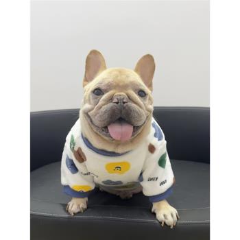 秋冬法國鬥牛犬毛絨睡衣寵物狗狗衣服泰迪柯基英鬥巴哥胖狗保暖衣
