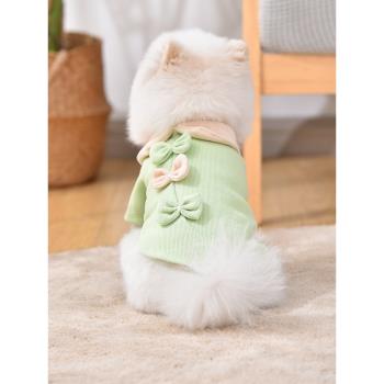 狗狗衣服蝴蝶結娃娃領春夏款寵物服裝比熊泰迪博美貓咪小型犬薄款