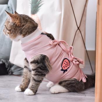貓咪母貓絕育服手術服斷奶衣服棉布透氣生理服寵物衣服 四款可選