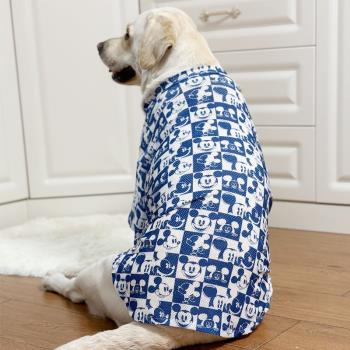 狗狗衣服大型犬夏季薄款拉布拉多金毛衣服網眼透氣舒適棋盤格衣服