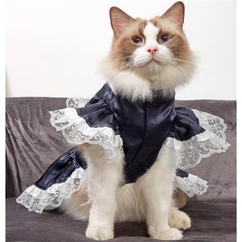 貓咪衣服春季女仆裝公主裙寵物英倫禮服狗狗紅色裙子婚紗休閑服飾
