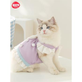 公主風裙子小貓咪衣服夏季薄款貓貓布偶貓藍貓幼貓寵物防掉毛夏天