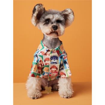 狗狗衣服夏季薄款可愛印花泰迪比熊雪納瑞柴犬西高地寵物短袖襯衫
