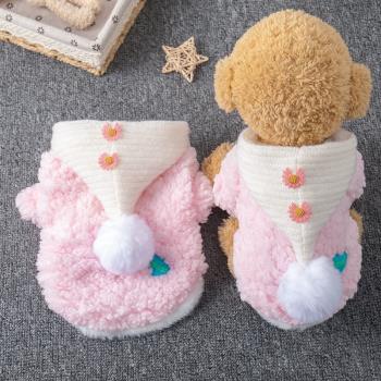 貓咪狗狗衣服秋冬保暖帶帽羊羔絨小奶貓藍貓幼貓博美比熊寵物棉衣