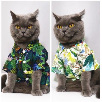 夏季薄款狗狗衣服裝泰迪比熊衣服幼犬貓咪寵物衣服夏威夷襯衫