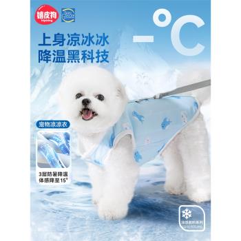 涼涼衣小狗狗衣服夏季降溫防暑泰迪比熊小型犬夏天戶外寵物可牽引