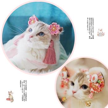 貓咪寵物頭飾裝扮布偶貓金吉拉貓新年配飾泰迪飾品和風可愛發箍