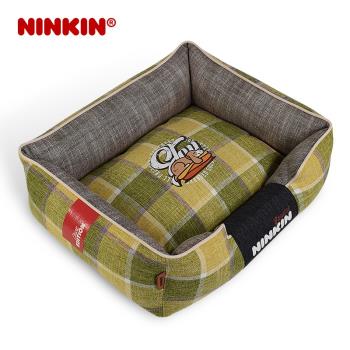 NINKIN狗窩全可拆洗滌棉格子比熊貴賓鬥牛柯基柴犬雪納瑞加厚狗床