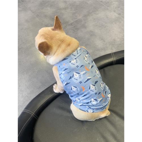 法斗衣服夏季薄款冰絲涼感柯基背心 網眼透氣胖狗狗八巴哥犬服飾
