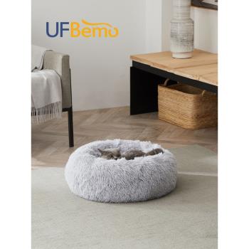 UFBemo寵物貓窩夏季半封閉狗窩圓形深度睡眠透氣舒適毛絨窩墊床墊