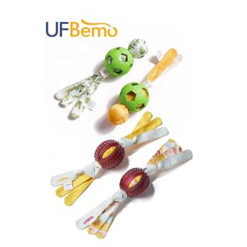 UFBemo狗狗玩具耐咬橡膠球牛津布足球鏤空藏食互動陪伴發聲玩具
