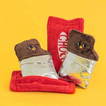 現貨INS風韓國巧克力玩具響紙寵物藏食沙沙響玩具聞嗅互動泰迪狗