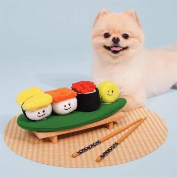 Ins韓國可愛藏食嗅聞發聲玩具狗狗壽司毛絨寵物泰迪章魚燒玩具球