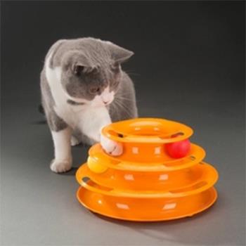 貓咪轉盤球三層逗貓玩具球互動益智寵物幼貓小貓瞇用品貓咪轉臺