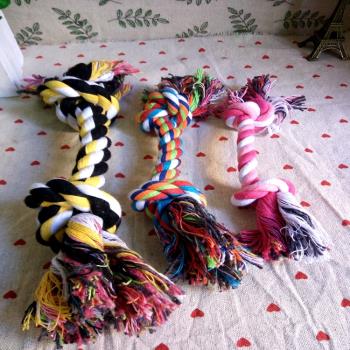 寵物玩具 雙結棉繩 編織玩具 寵物棉繩結玩具