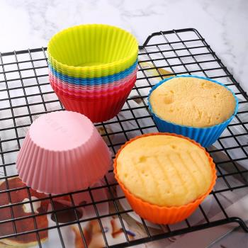 食品硅膠馬芬杯耐高溫戚風紙杯圓形蛋糕杯可重復使用模具烘焙工具