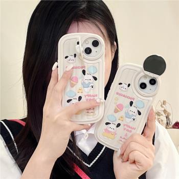 旋轉鏡頭支架適用iphone14promax保護套網紅立體帕恰狗蘋果13手機殼新款卡通蘋果12女款13pro矽膠軟殼11防摔