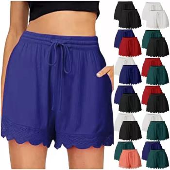5XL summer fashion ladies Loose Lace shorts women plus size