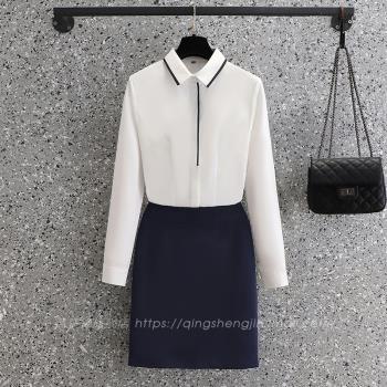 職業襯衫女2023新款夏短袖正裝女士白襯衣韓版洋氣修身工作服套裝