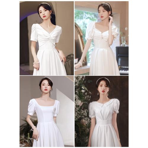 伴娘服夏季高級2026新款仙氣質姐妹團白色小禮服連衣裙女平時可穿
