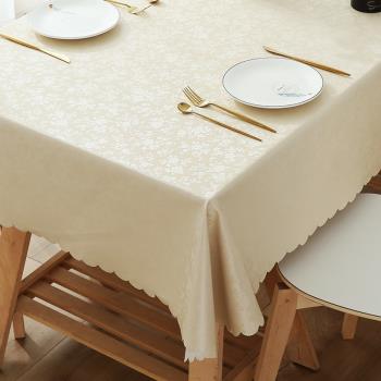 桌布歐式防水防油防燙免洗酒店飯店餐廳家用長方形餐桌布臺布