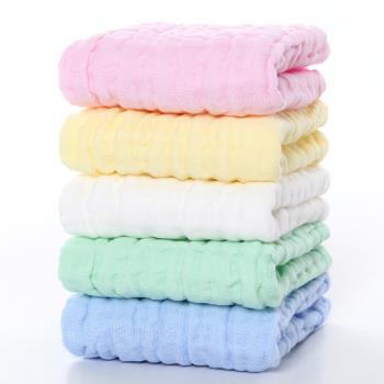 全棉時代純色六層紗布毛巾純棉柔軟嬰兒洗臉巾寶寶手帕泡泡紗方巾