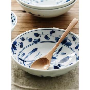 藍凜堂小缽碗日式餐具家用釉下彩陶瓷小湯碗日本進口青花圓形小碗