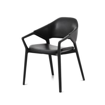 意大利家具餐椅現代簡約白蠟木實木皮椅子餐廳椅北歐設計