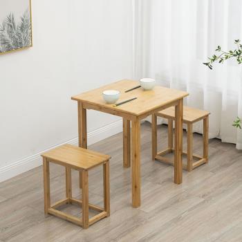 小方桌家用方桌正方形吃飯桌子簡易農村實木四方桌楠竹小戶型餐桌
